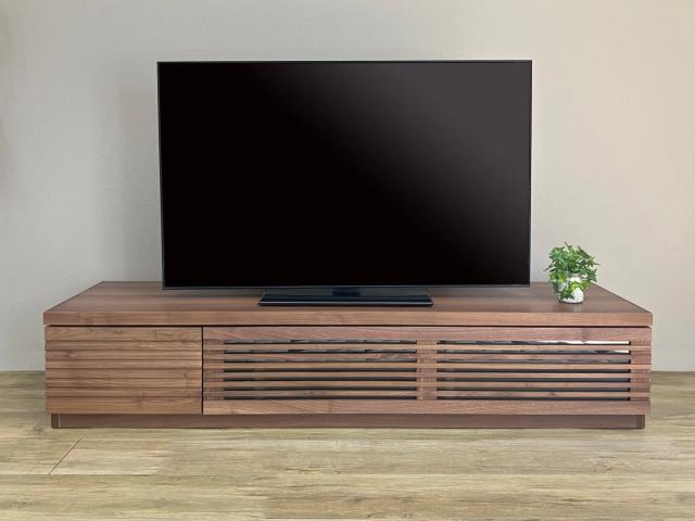 テレビ台 幅150cm ローボード ルーバーデザイン 天然木前板 ROOK （ 開