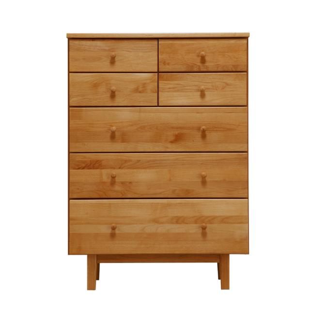 ハイチェスト 幅77cm 5段 天然木 アルダー 無垢材 完成品 ROPA （ 開梱