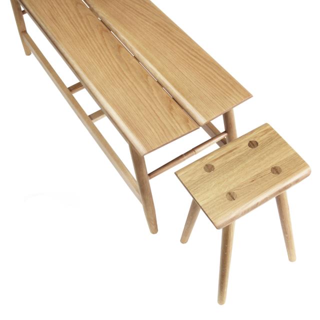 ダイニングベンチセット 3点セット 幅110cmベンチ×1 スツール×2 BENCH WITH STOOL （ ベンチ ダイニング 食卓椅子 木製 スツール ダイニングチェア ダイニングベンチ 長椅子 食卓 椅子 いす チェア イス 天然木 おしゃれ ）_14