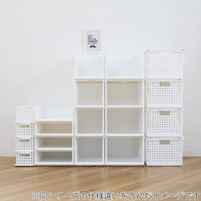 スリム 収納 ラック 隙間収納 小棚 編みかご バスケット カゴ 白 ホワイト 収納バスケット スリム S プラスチック バスケット 収納 日本製