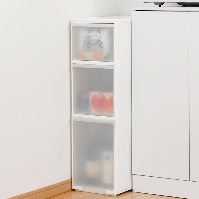 キッチンストッカー 幅25.5cm 3段 アジャスター付 スリムストレージ MS-1110A （ キッチン収納 隙間収納 収納ストッカー スリム ストッカー キッチンラック スリムストッカー すき間収納 洗面所 脱衣所 プラスチック製 ）_17