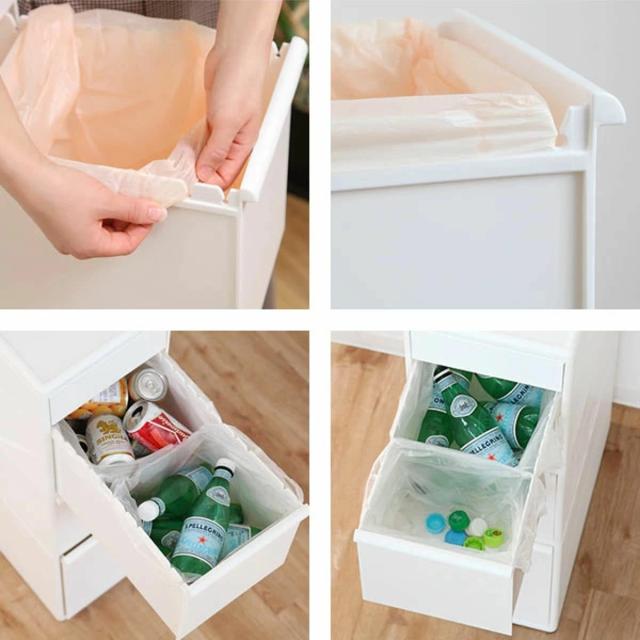 ゴミ箱 65L 3段 幅25.5cm 隙間で使える スイングストッカー （ ごみ箱 ダストボックス 65リットル 20L 25L 3分別 キッチン スリム 隙間収納 省スペース 縦型 隙間 収納 キッチン収納 分別 ストッカー ）_6