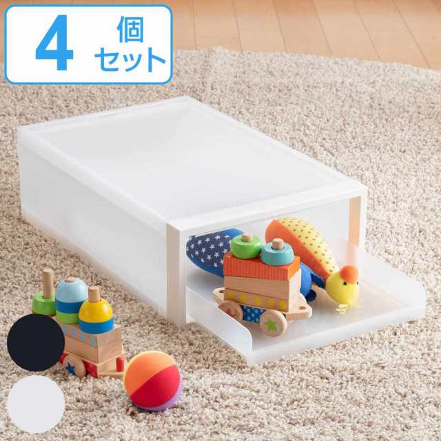 収納ケース トレータイプ クローゼット収納 高さ16cm 日本製 同色4個セット ( 収納 衣装ケース トレー トレイ 収納ボックス クローゼッの通販は