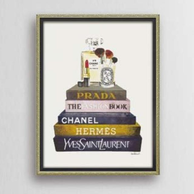 アートパネル オマージュキャンバスアート 『ブックスタック メイクアップ』 63.5×83.5cm ( オマージュアート 絵画 絵 アート インテリア 額 額入り 壁掛け パロディアート アートフレーム ウォールアート パネル 額付き 額縁 )の通販は