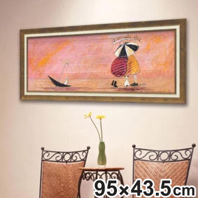 アートパネル サムトフト 『スニーキー ワン』 95×43.5cm （ 絵画 絵 アート インテリア 額 額入り 壁掛け 犬 動物 傘 ポスター アートフレーム アートポスター ウォールアート パネル 額付き かわいい ）