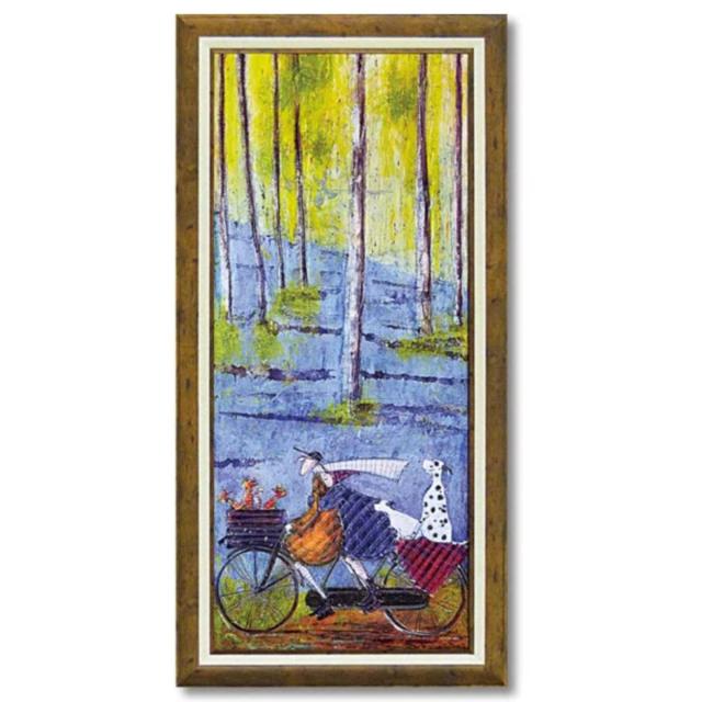 アートパネル サムトフト 『スプリング』 46.5×94.5cm （ 絵画 絵 アート インテリア 額 額入り 壁掛け 犬 動物 自転車 ダルメシアン ポスター アートフレーム アートポスター ウォールアート パネル 額付き 額縁 壁飾り リビング ）_1