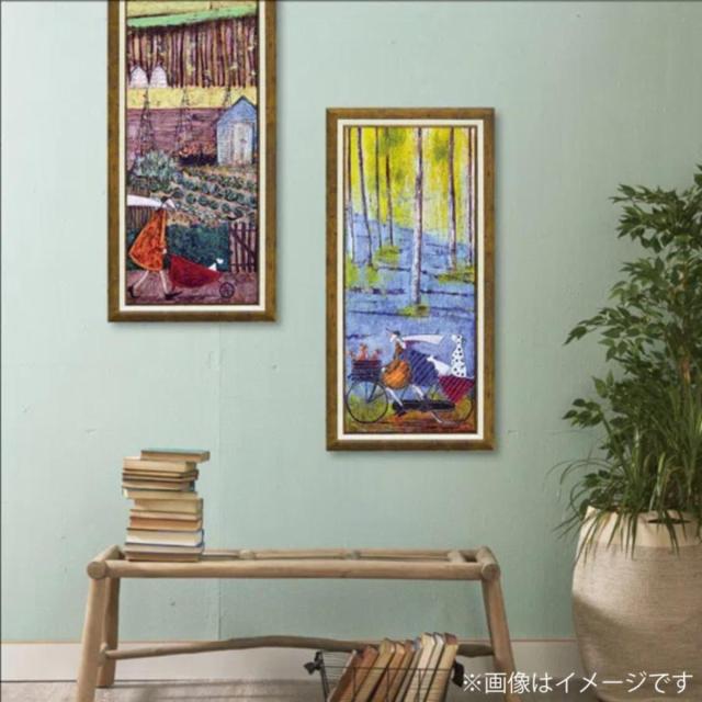 アートパネル サムトフト 『スプリング』 46.5×94.5cm （ 絵画 絵 アート インテリア 額 額入り 壁掛け 犬 動物 自転車 ダルメシアン ポスター アートフレーム アートポスター ウォールアート パネル 額付き 額縁 壁飾り リビング ）_6