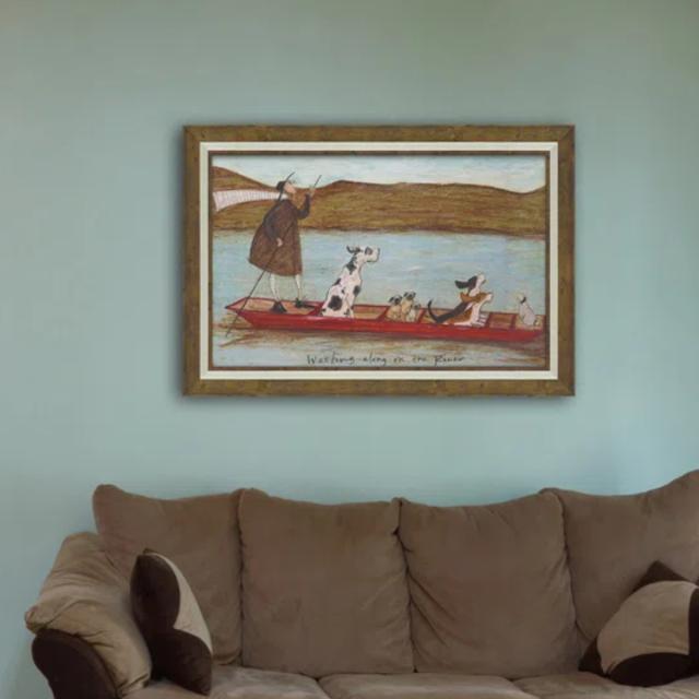 アートパネル サムトフト 『わんわんリバークルーズ』 74.5×51.5cm （ 絵画 絵 アート インテリア 額 額入り 壁掛け 犬 動物 ポスター アートフレーム アートポスター ウォールアート パネル 額付き かわいい ）_6
