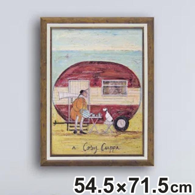 アートパネル サムトフト 『コージー カッパ』 54.5×71.5cm （ 絵画 絵 アート インテリア 額 額入り 壁掛け 犬 動物 ポスター アートフレーム アートポスター ウォールアート パネル 額付き かわいい ）