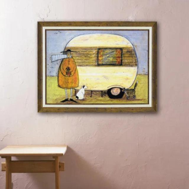 アートパネル サムトフト 『ホーム フロム ホーム』 71.5×54.5cm （ 絵画 絵 アート インテリア 額 額入り 壁掛け 犬 動物 ポスター アートフレーム アートポスター ウォールアート パネル 額付き かわいい ）_6