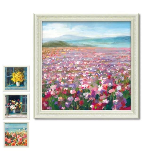 アートパネル ダンフイ ナイ 57.5×57.5cm （ 絵画 絵 アート インテリア 額 額入り 壁掛け おしゃれ ゲル加工 花 正方形 ポスター アートフレーム アートポスター ウォールアート パネル 額付き 華やか ）
