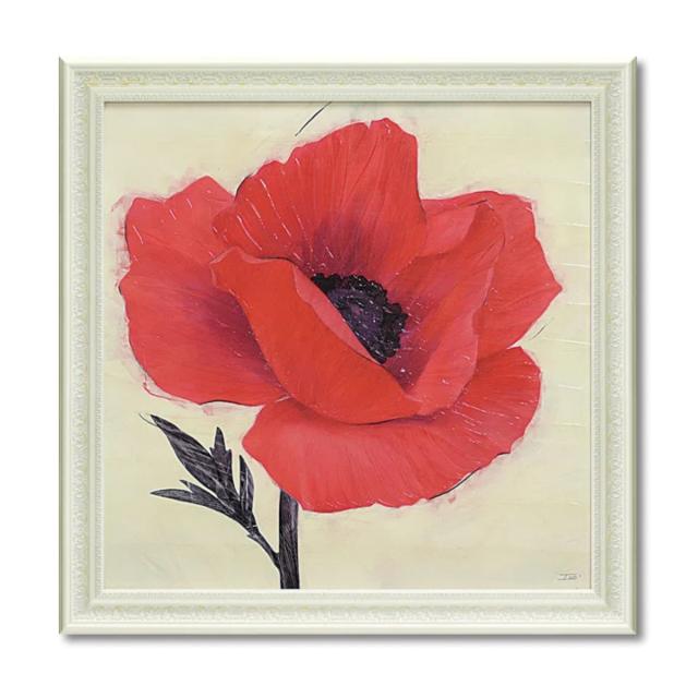 アートパネル アイボ 『ジュービラント ポピー』 57.5×57.5cm （ 絵画 絵 アート インテリア 額 額入り 壁掛け おしゃれ ゲル加工 花 ポスター アートフレーム アートポスター ウォールアート パネル 額付き 華やか ）