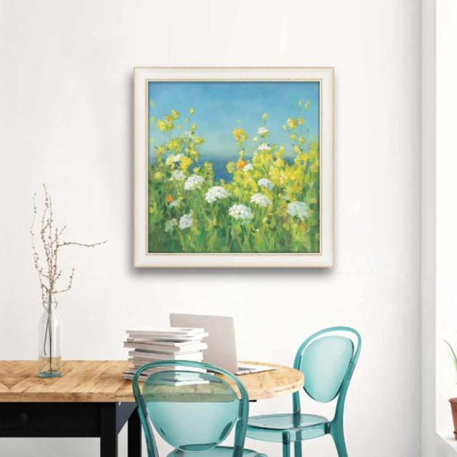 絵画インテリア 絵 額付 (銀）油絵 uF6-061704 花 絵画 インテリア 絵