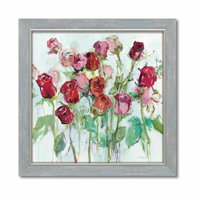 アートパネル マリリン ハーゲマン 『ワイルド ローズ ブライト』 58×58cm （ 絵画 絵 アート インテリア 額 額入り 壁掛け おしゃれ ゲル加工 花 ポスター アートフレーム アートポスター ウォールアート パネル 額付き 華やか ）の通販は 15,380円