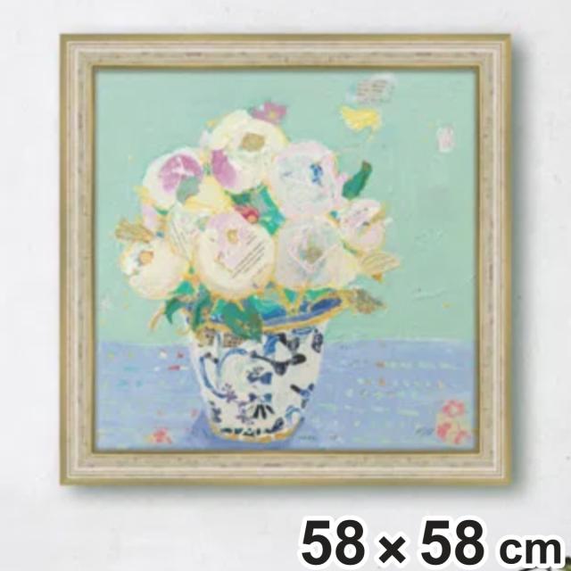 アートパネル ケリー デイ 『クリステン ピオニー』 58×58cm （ 絵画 絵 アート インテリア 額 額入り 壁掛け おしゃれ ゲル加工 花 ポスター アートフレーム アートポスター ウォールアート パネル 額付き 華やか ）の通販は 14,680円