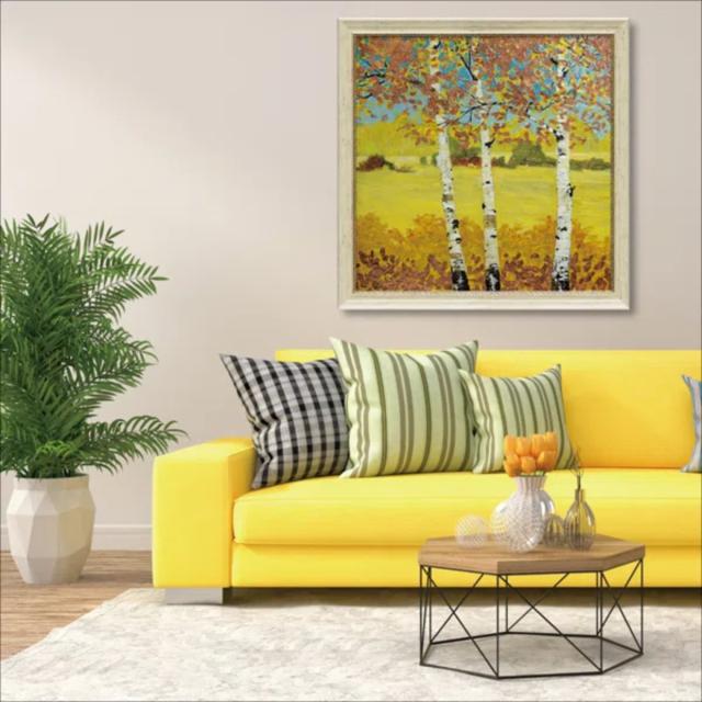 アートパネル アニー フィスク 『カッパー バーチ2』 78.5×78.5cm （ 絵画 絵 アート インテリア 額 額入り 壁掛け おしゃれ ゲル加工 風景画 正方形 ポスター アートフレーム アートポスター ウォールアート パネル 額付き ）_1