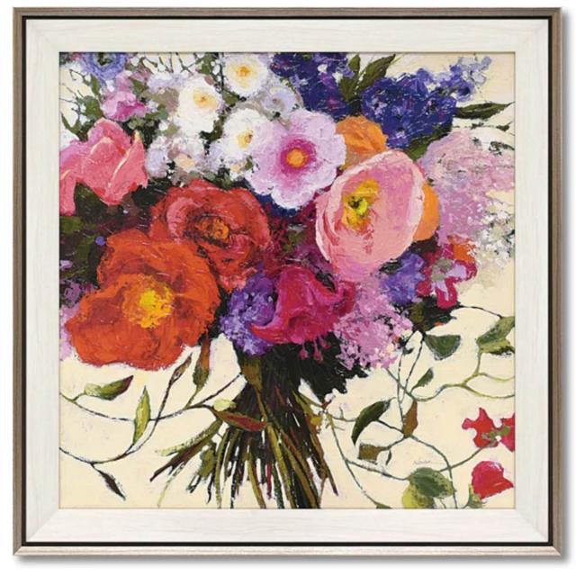 アートパネル シャーリー ノヴァック 『ブーケ ドゥ プランタン』 70.5×70.5cm （ 絵画 絵 アート インテリア 額 額入り 壁掛け おしゃれ 花 正方形 ポスター アートフレーム アートポスター ウォールアート パネル 額付き 華やか ）_2