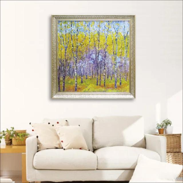 アートパネル カルメン ドルチェ 『スプリング デイ』 80×80cm （ 絵画 絵 アート インテリア 額 額入り 壁掛け おしゃれ ゲル加工 風景画 正方形 ポスター アートフレーム アートポスター ウォールアート パネル 額付き ）