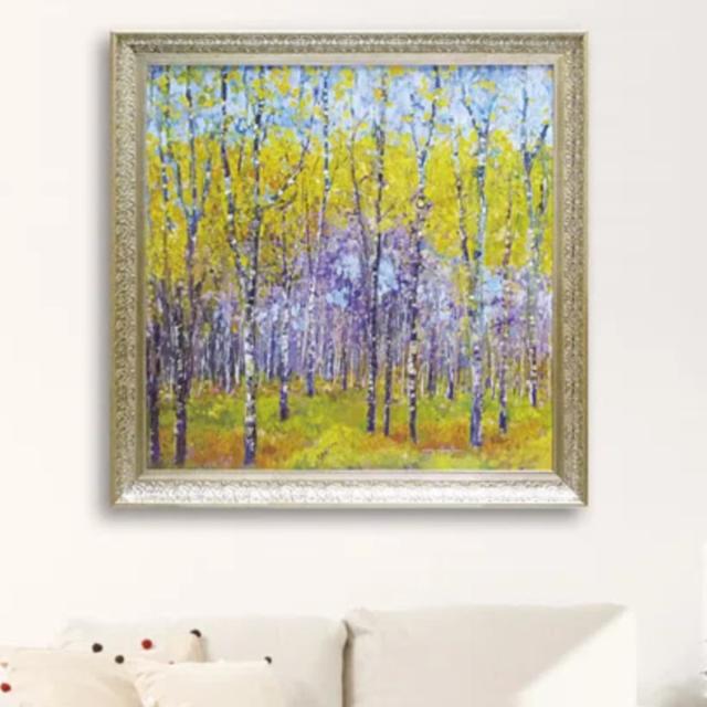 アートパネル カルメン ドルチェ 『スプリング デイ』 80×80cm （ 絵画 絵 アート インテリア 額 額入り 壁掛け おしゃれ ゲル加工 風景画 正方形 ポスター アートフレーム アートポスター ウォールアート パネル 額付き ）