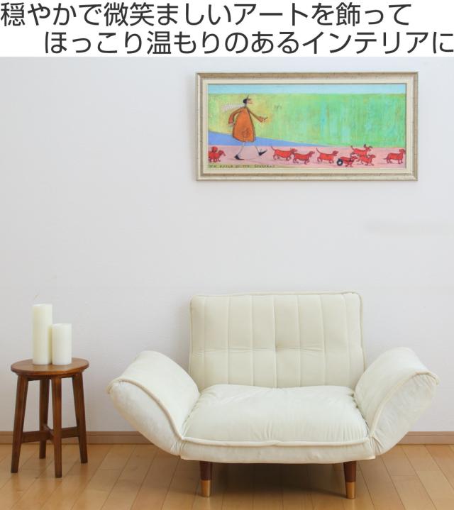 アートパネル サムトフト 『ソーセージ大行進』 94.5×46.5cm （ 絵画 絵 アート インテリア 額 額入り 壁掛け 犬 動物 ダックスフンド ポスター アートフレーム アートポスター ウォールアート パネル 額付き 額縁 壁飾り リビング ）_1
