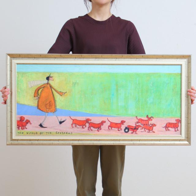 アートパネル サムトフト 『ソーセージ大行進』 94.5×46.5cm （ 絵画