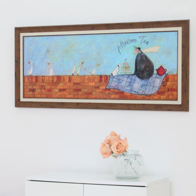 アートパネル サムトフト 『アフタヌーン ティー』 94.5×43cm （ 絵画 絵 アート インテリア 額 額入り 壁掛け 犬 動物 自転車 ポスター アートフレーム アートポスター ウォールアート パネル 額付き 額縁 壁飾り リビング ）_10