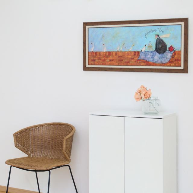 アートパネル サムトフト 『アフタヌーン ティー』 94.5×43cm （ 絵画 絵 アート インテリア 額 額入り 壁掛け 犬 動物 自転車 ポスター アートフレーム アートポスター ウォールアート パネル 額付き 額縁 壁飾り リビング ）_8
