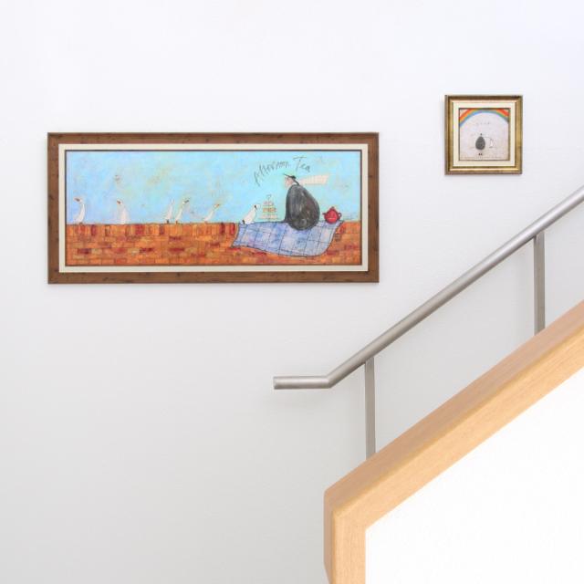 アートパネル サムトフト 『アフタヌーン ティー』 94.5×43cm （ 絵画 絵 アート インテリア 額 額入り 壁掛け 犬 動物 自転車 ポスター アートフレーム アートポスター ウォールアート パネル 額付き 額縁 壁飾り リビング ）_9