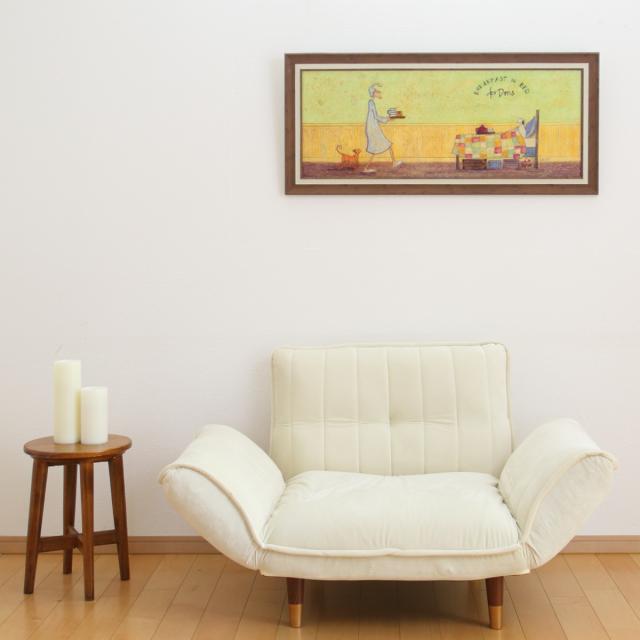 アートパネル サムトフト 『ドリスとベッドで朝食』 94.5×43cm （ 絵画 絵 アート インテリア 額 額入り 壁掛け 犬 動物 ネコ ポスター アートフレーム アートポスター ウォールアート パネル 額付き 額縁 壁飾り リビング ）_11