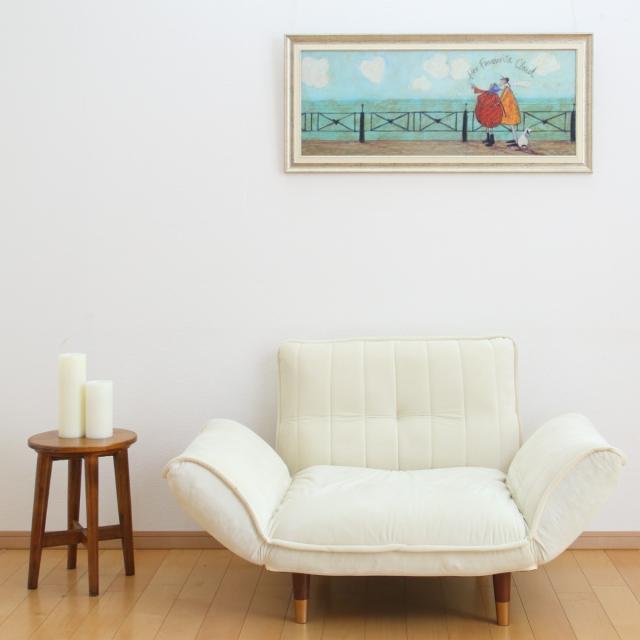 アートパネル サムトフト 『彼女の好きなハート雲』 94.5×43cm （ 絵画 絵 アート インテリア 額 額入り 壁掛け 犬 動物 雲 ポスター アートフレーム アートポスター ウォールアート パネル 額付き 額縁 壁飾り リビング ）_10