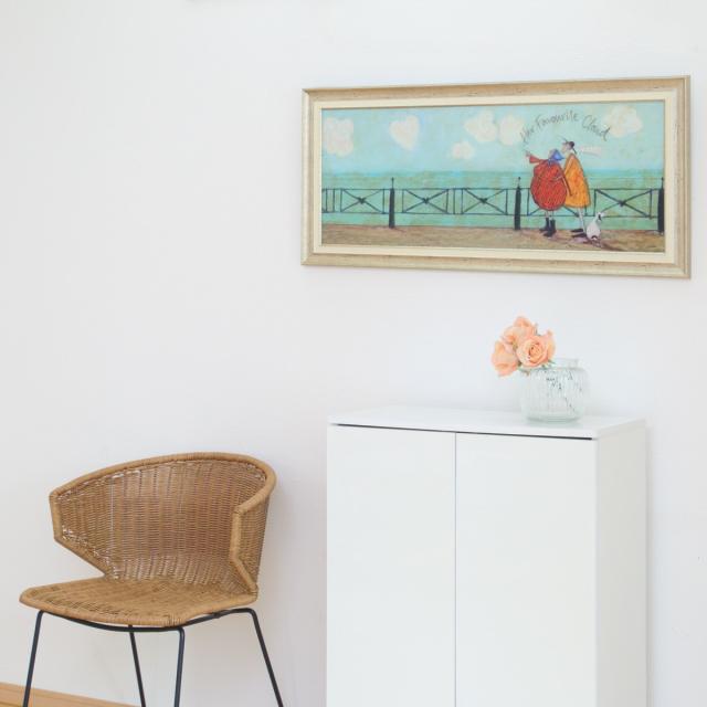 アートパネル サムトフト 『彼女の好きなハート雲』 94.5×43cm （ 絵画 絵 アート インテリア 額 額入り 壁掛け 犬 動物 雲 ポスター アートフレーム アートポスター ウォールアート パネル 額付き 額縁 壁飾り リビング ）_8