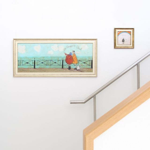 アートパネル サムトフト 『彼女の好きなハート雲』 94.5×43cm （ 絵画 絵 アート インテリア 額 額入り 壁掛け 犬 動物 雲 ポスター アートフレーム アートポスター ウォールアート パネル 額付き 額縁 壁飾り リビング ）_9