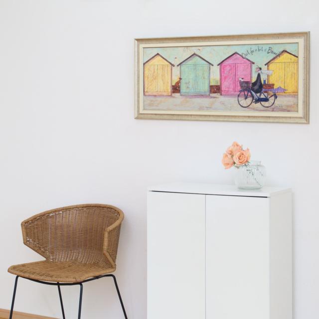 アートパネル サムトフト 『ちょいとブランチに』 94.5×43cm （ 絵画 絵 アート インテリア 額 額入り 壁掛け 犬 動物 自転車 ポスター アートフレーム アートポスター ウォールアート パネル 額付き 額縁 壁飾り リビング ）_8