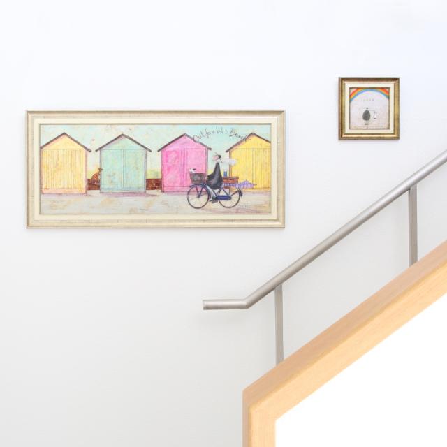 アートパネル サムトフト 『ちょいとブランチに』 94.5×43cm （ 絵画 絵 アート インテリア 額 額入り 壁掛け 犬 動物 自転車 ポスター アートフレーム アートポスター ウォールアート パネル 額付き 額縁 壁飾り リビング ）_9