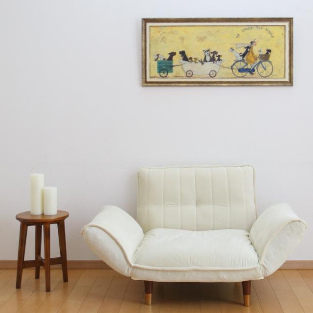 アートパネル サムトフト 『いぬタクシー』 94.5×43cm （ 絵画 絵 アート インテリア 額 額入り 壁掛け 犬 動物 ハスキー ダルメシアン ポスター アートフレーム アートポスター ウォールアート パネル 額付き 額縁 リビング ）_11