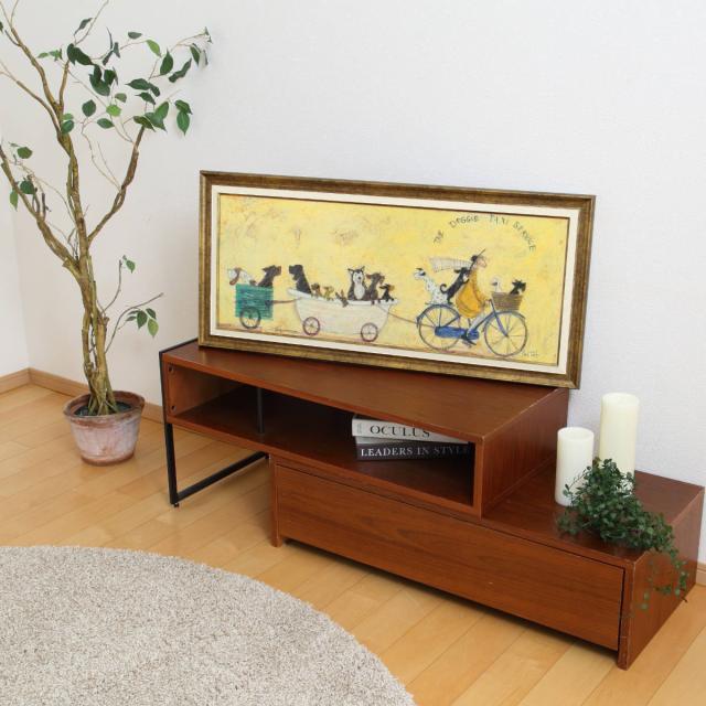 アートパネル サムトフト 『いぬタクシー』 94.5×43cm （ 絵画 絵 アート インテリア 額 額入り 壁掛け 犬 動物 ハスキー ダルメシアン ポスター アートフレーム アートポスター ウォールアート パネル 額付き 額縁 リビング ）_7