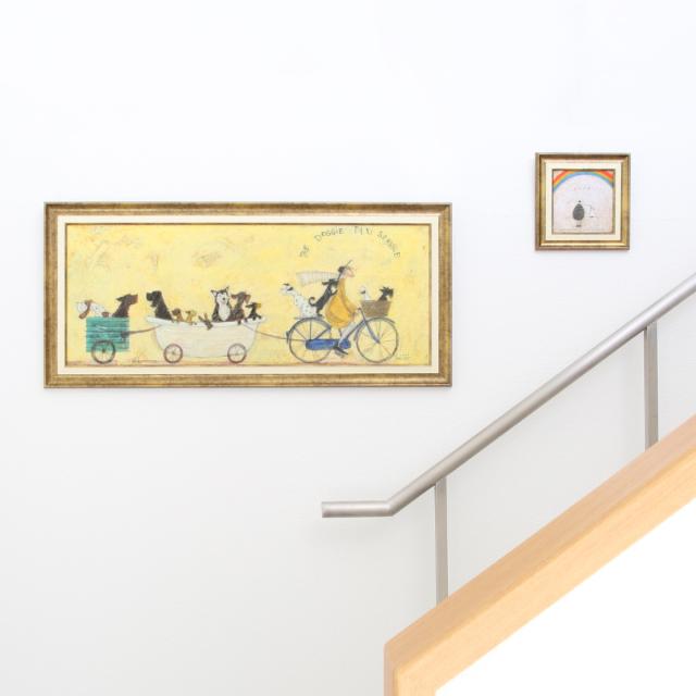 アートパネル サムトフト 『いぬタクシー』 94.5×43cm （ 絵画 絵 アート インテリア 額 額入り 壁掛け 犬 動物 ハスキー ダルメシアン ポスター アートフレーム アートポスター ウォールアート パネル 額付き 額縁 リビング ）_9