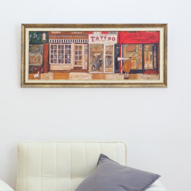 アートパネル サムトフト 『あなたの住む街角で』 94.5×43cm （ 絵画