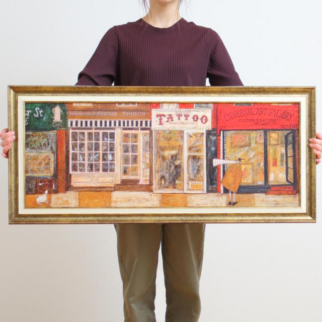 アートパネル サムトフト 『あなたの住む街角で』 94.5×43cm （ 絵画