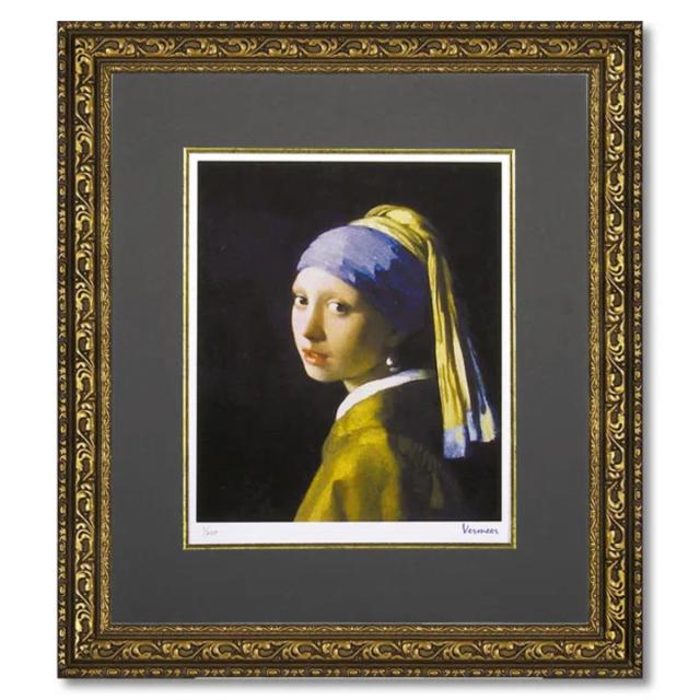 アートパネル ミュージアム シリーズ シグレー版画 フェルメール 47×54cm （ 絵画 絵 アート インテリア 額入り 壁掛け おしゃれ 青いターバンの女 ポスター アートフレーム アートポスター 額付き フレーム付き 牛乳を注ぐ女 ）_2