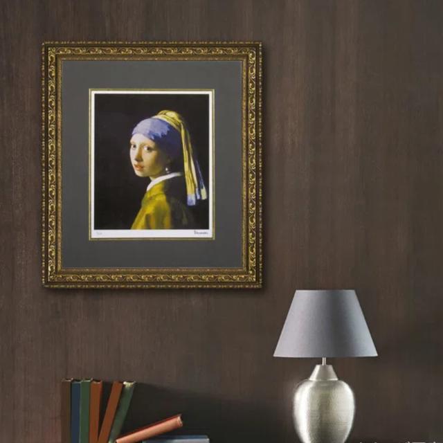 アートパネル ミュージアム シリーズ シグレー版画 フェルメール 47×54cm （ 絵画 絵 アート インテリア 額入り 壁掛け おしゃれ 青いターバンの女 ポスター アートフレーム アートポスター 額付き フレーム付き 牛乳を注ぐ女 ）_3