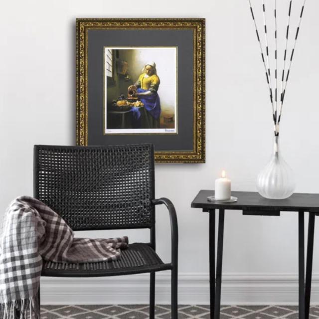 アートパネル ミュージアム シリーズ シグレー版画 フェルメール 47×54cm （ 絵画 絵 アート インテリア 額入り 壁掛け おしゃれ 青いターバンの女 ポスター アートフレーム アートポスター 額付き フレーム付き 牛乳を注ぐ女 ）_5