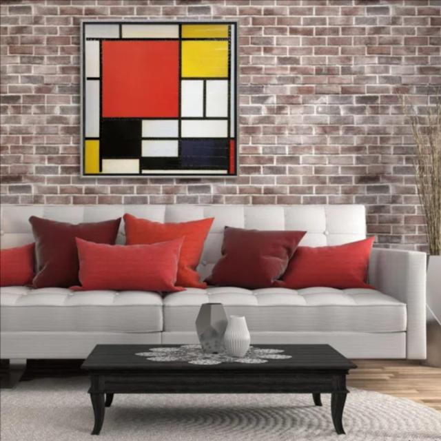 アートパネル ピエト モンドリアン 73.5×73.5cm （ 絵画 絵 アート インテリア 額入り 壁掛け おしゃれ ゲル加工 コンポジション ポスター アートフレーム アートポスター 額付き フレーム付き 抽象画 抽象絵画 ）_5