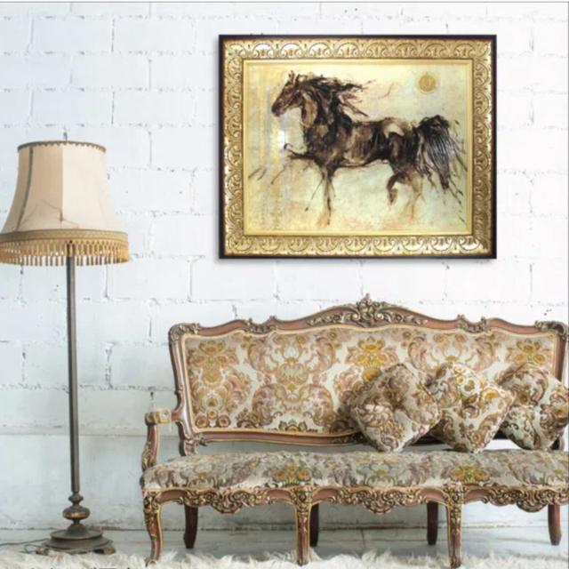 アートパネル ゴットフライド マルタ 100×80cm （ 絵画 絵 アート インテリア 額入り 壁掛け おしゃれ ゲル加工 馬 シマウマ ポスター アートフレーム アートポスター 額付き フレーム付き 動物 ）_3