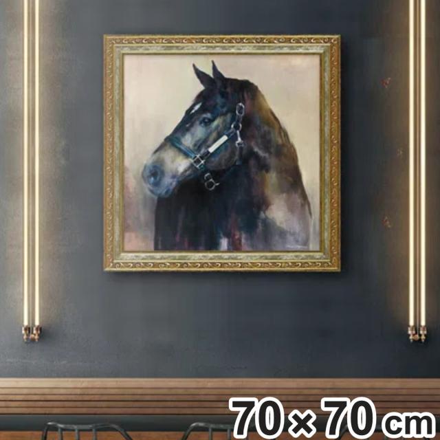 アートパネル マリリン ハーゲマン『リッチ ライト』 70×70cm （ 絵画 絵 アート インテリア 額入り 壁掛け おしゃれ ゲル加工 ポスター アートフレーム アートポスター 額付き 馬 ）