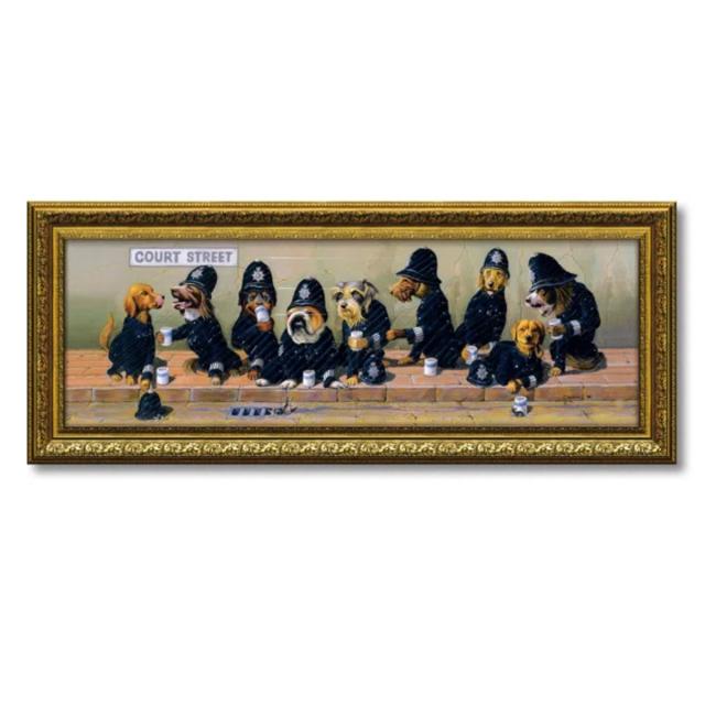アートパネル ブライアン ムーン『コート ストリート』 102.5×41.5cm （ 絵画 絵 アート インテリア 額入り 壁掛け おしゃれ ゲル加工 横長 犬 ポスター アートフレーム アートポスター 額付き イヌ ワンちゃん かわいい ） 12,698円