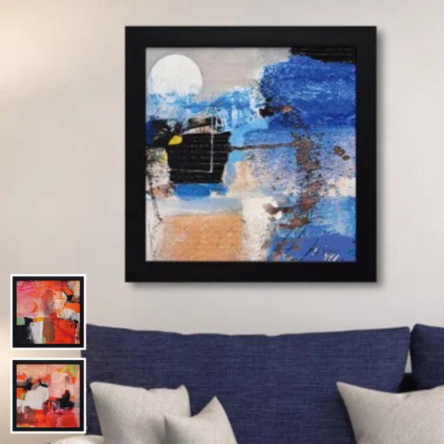 アートパネル アーサー ピマ 70×70cm （ 絵画 絵 アート インテリア 額入り 壁掛け おしゃれ ゲル加工 抽象画 ポスター アートフレーム アートポスター 額付き 抽象絵画 ）