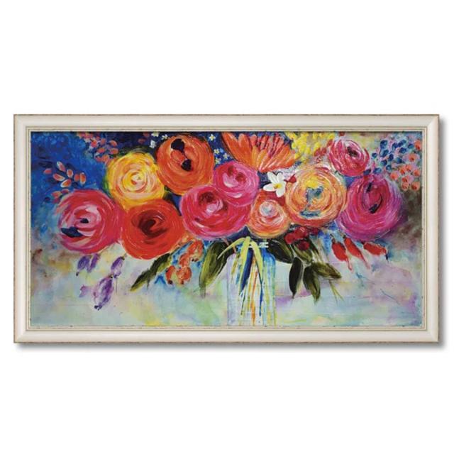 アートパネル ジャーゲン ゴッツクラグ 『シンプリー ワンダフル』 108×58cm （ 絵画 絵 アート インテリア 額入り 壁掛け おしゃれ ゲル加工 花 横長 ポスター アートフレーム アートポスター 額付き フレーム付き ）