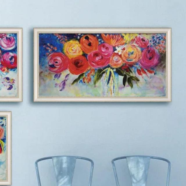 アートパネル ジャーゲン ゴッツクラグ 『シンプリー ワンダフル』 108×58cm （ 絵画 絵 アート インテリア 額入り 壁掛け おしゃれ ゲル加工 花 横長 ポスター アートフレーム アートポスター 額付き フレーム付き ）