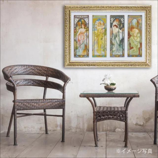 アートパネル アールヌーボー 『時の流れ』 74×52cm （ 絵画 絵 アート インテリア 額入り 壁掛け おしゃれ ゲル加工 名画 ポスター アートフレーム アートポスター 額付き フレーム付き 複製画 ）_2